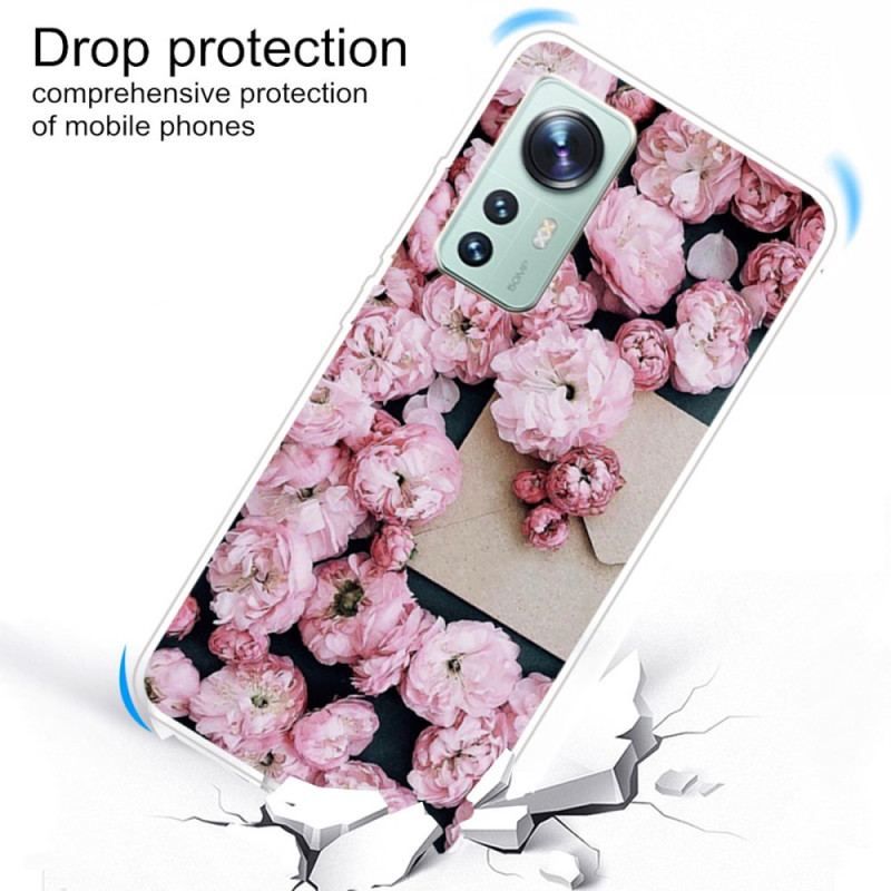 Coque Xiaomi 12 / 12X Silicone Fleurs