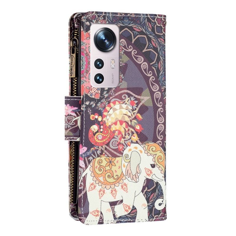 Housse Xiaomi 12 / 12X Poche Zippée Éléphant