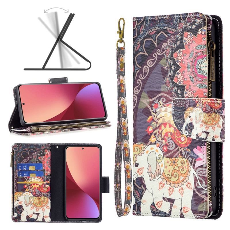 Housse Xiaomi 12 / 12X Poche Zippée Éléphant