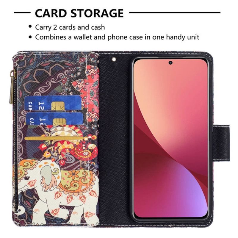 Housse Xiaomi 12 / 12X Poche Zippée Éléphant