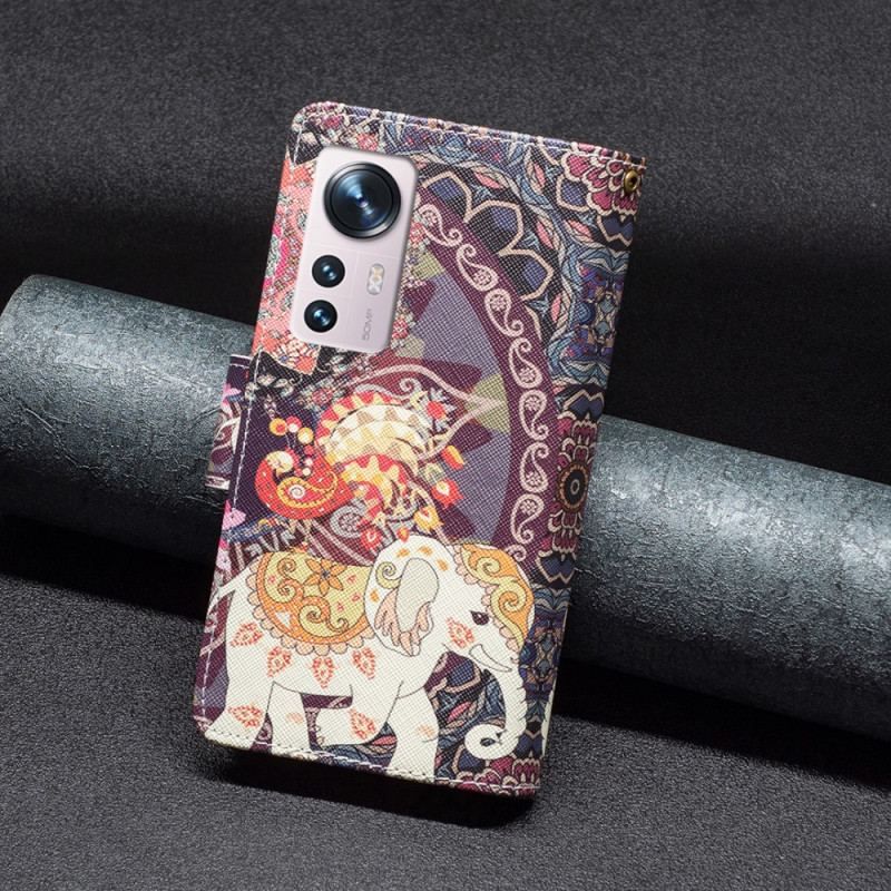 Housse Xiaomi 12 / 12X Poche Zippée Éléphant