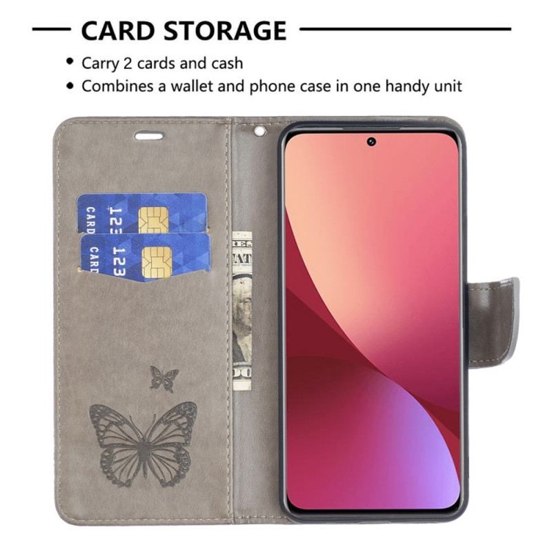 Housse Xiaomi 12 / 12X / 12 X Papillons à Lanière