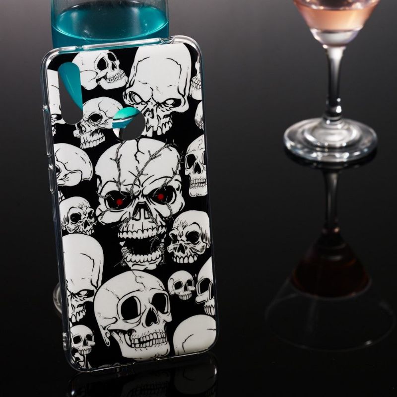 Huawei Y7 2019 - Coque luminous tête de mort