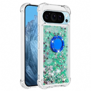 Coque Google Pixel 10 Paillettes avec Anneau-Support