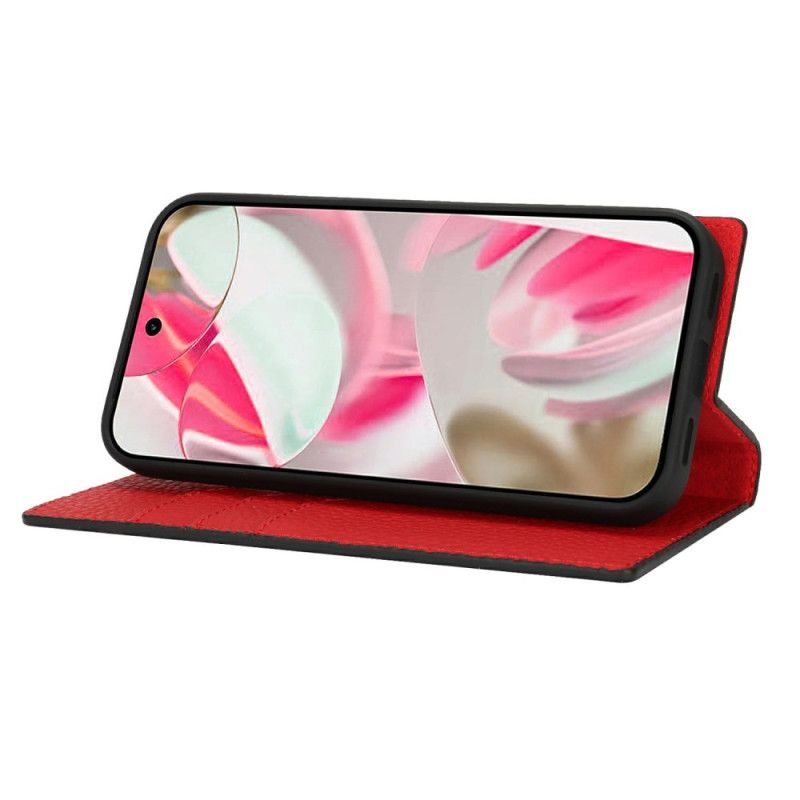 Flip Cover Google Pixel 10 Cuir Texturé à Lanière