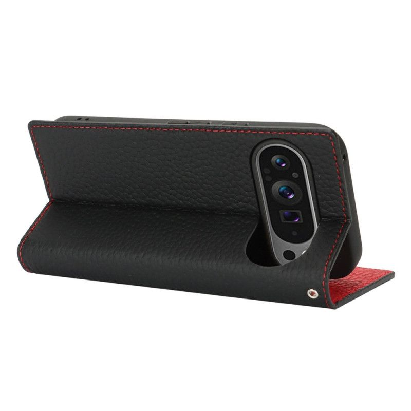 Flip Cover Google Pixel 10 Cuir Texturé à Lanière