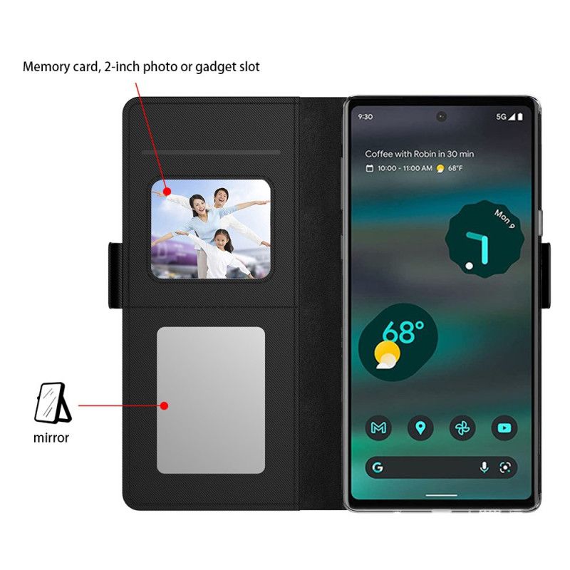 Housse Google Pixel 10 / Pixel 10 Pro Miroir et Porte-Cartes Amovible