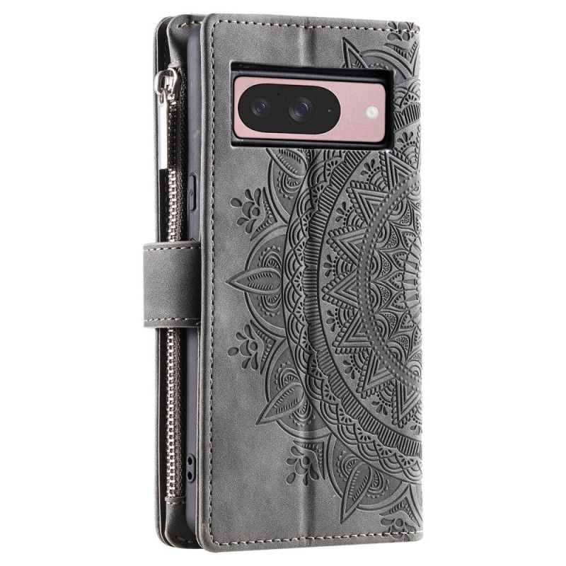 Housse Google Pixel 10 / Pixel 10 Pro Portefeuille Effet Daim Mandala