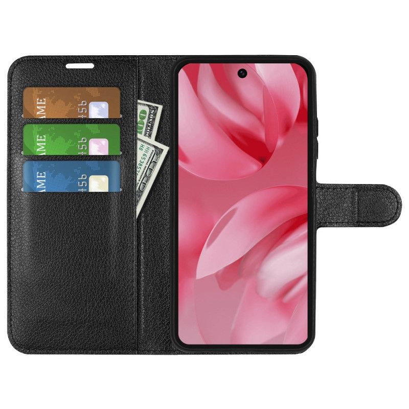 Housse Google Pixel 10 Simili Cuir Litchi Classique