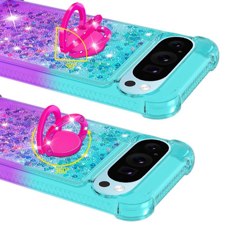 pour Google Pixel 10 Gradient Paillettes avec Anneau-Support