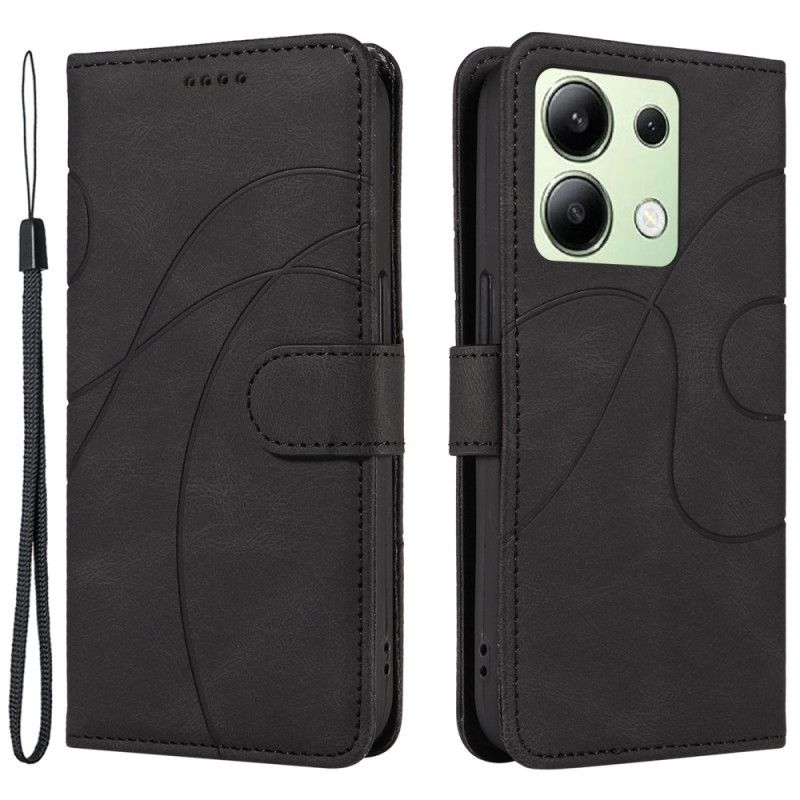 Housse Xiaomi Redmi Note 13 4G Lignes Courbes à Lanière