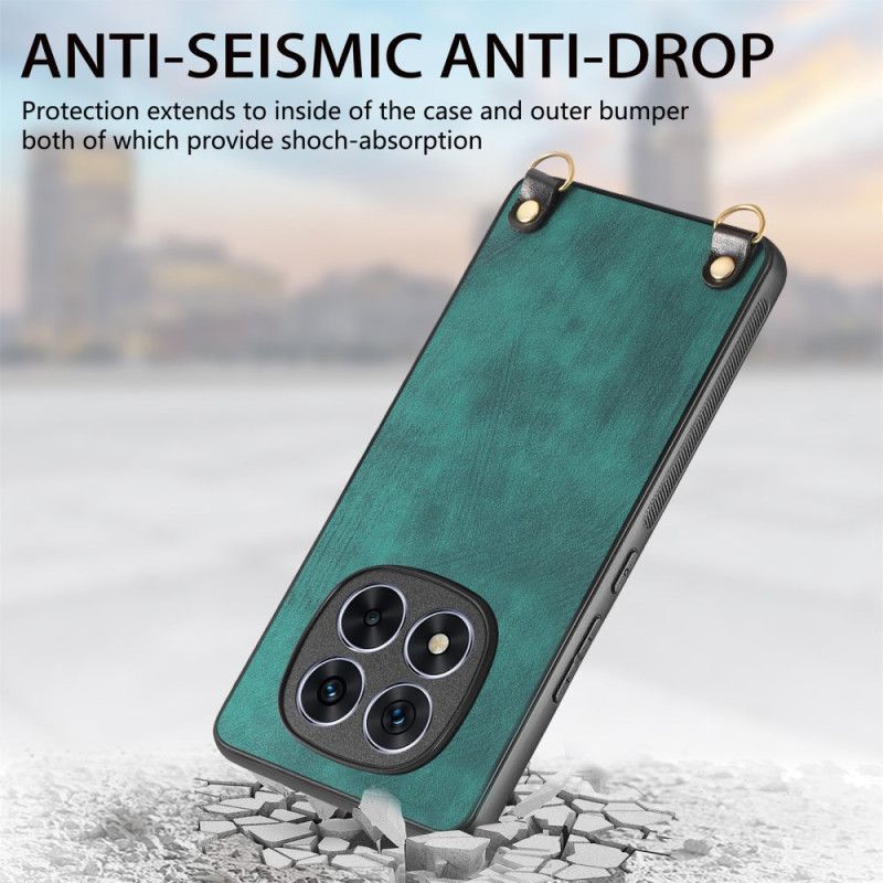 Coque à Cordon Xiaomi Redmi Note 14 Pro 5G / Poco X7 Effet Cuir