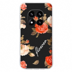 Coque Xiaomi Redmi Note 14 Pro 5G / Poco X7 Fleurs sur Fond Noir