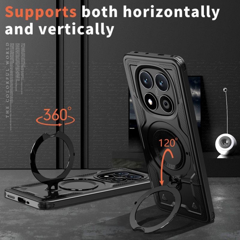 Coque Xiaomi Redmi Note 14 Pro 5G / Poco X7 Support Rotatif à et Compatibilité MagSafe,