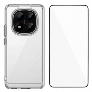 Coque Xiaomi Redmi Note 14 Pro 5G / Poco X7 Transparente avec Protection Écran Intégrale en Verre Trempé