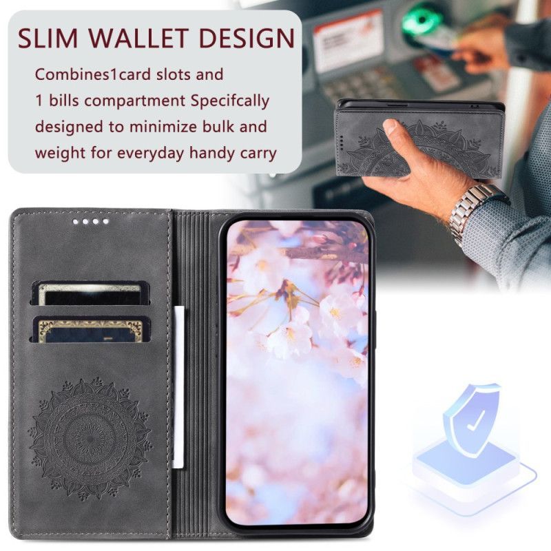 Flip Cover Xiaomi Redmi Note 14 Pro Plus 5G / 14 Pro 5G / Poco X7 Effet Daim Mandala