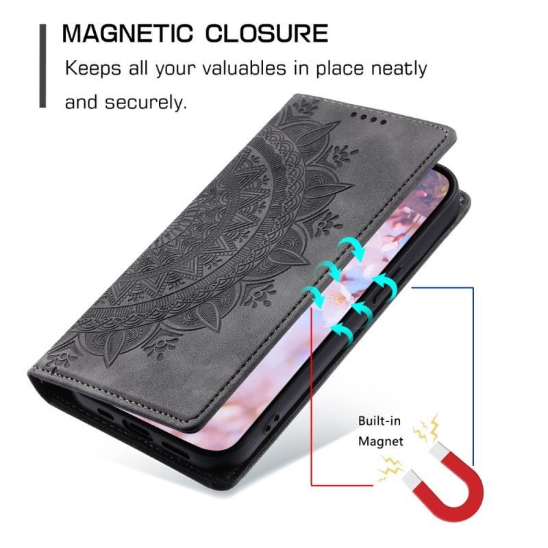 Flip Cover Xiaomi Redmi Note 14 Pro Plus 5G / 14 Pro 5G / Poco X7 Effet Daim Mandala