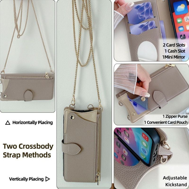 Housse Xiaomi Redmi Note 14 Pro 5G / Poco X7 Portefeuille avec Chaîne