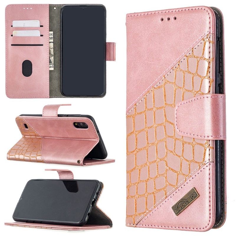 Housse Samsung Galaxy A10 Effet Cuir Aspect Croco