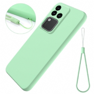 Coque Vivo V30 5G Silicone Liquide à Lanière
