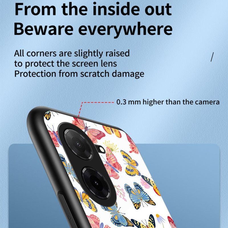 Coque Poco C71 Verre Trempé Papillons