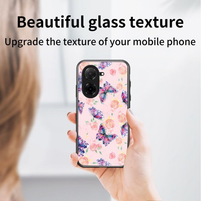 Coque Poco C71 Verre Trempé Papillons