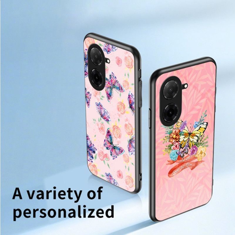 Coque Poco C71 Verre Trempé Papillons