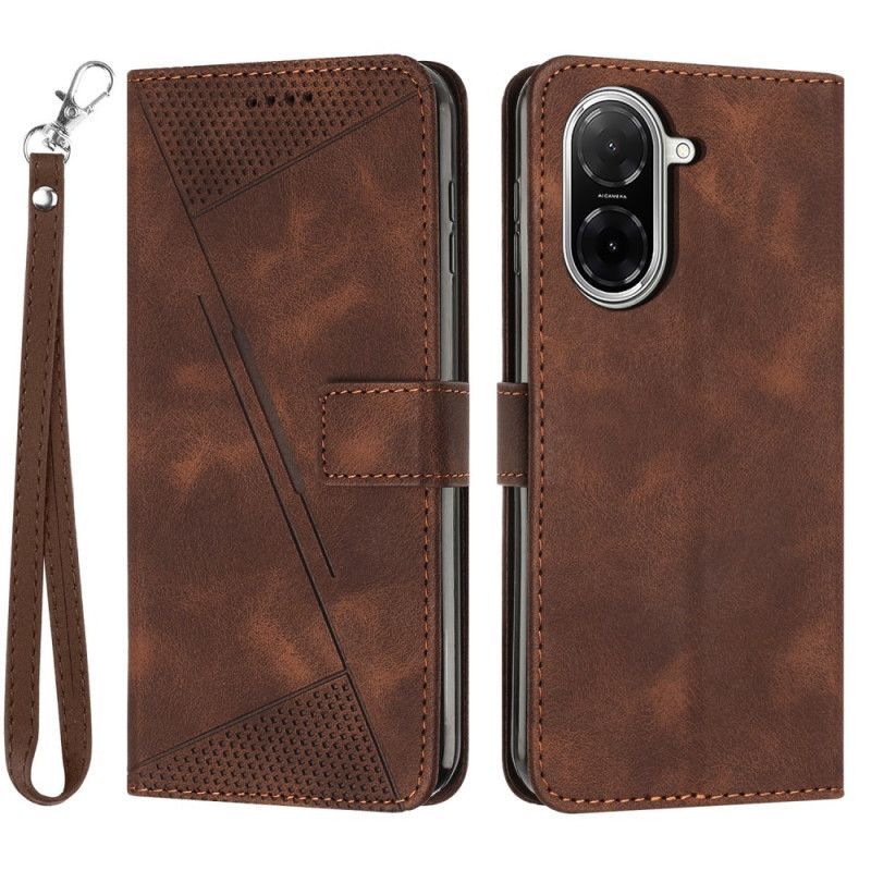 Housse Poco C71 Design Lignes avec Lanière