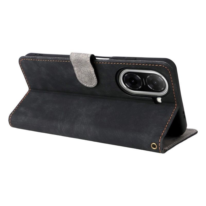 Housse Poco C71 Effet Daim Protection RFID à Lanière