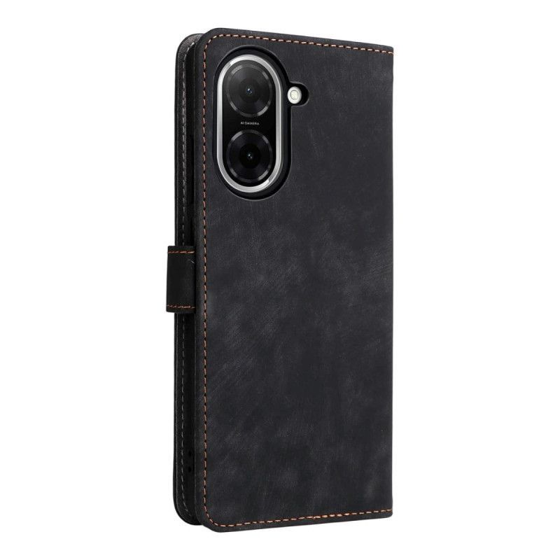 Housse Poco C71 Effet Daim Protection RFID à Lanière