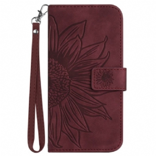 Housse Poco C71 Empreinte Tournesol à Lanière