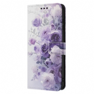 Housse Poco C71 Roses Violettes