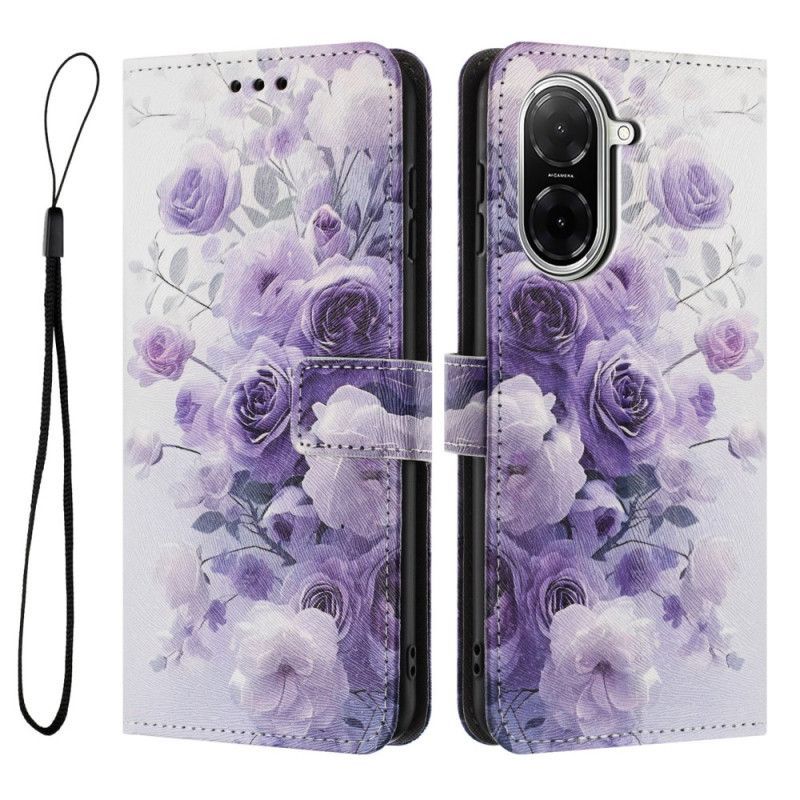 Housse Poco C71 Roses Violettes