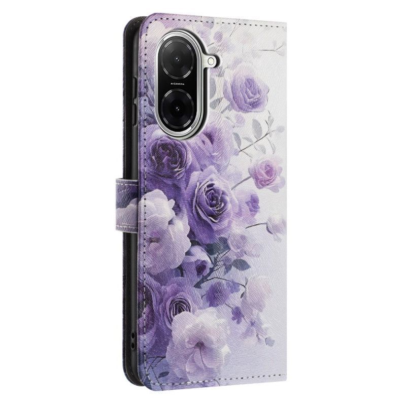 Housse Poco C71 Roses Violettes
