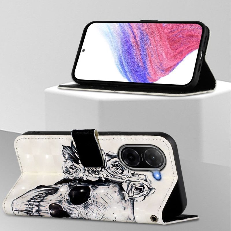 Housse Poco C71 Tête de Mort Fleurie