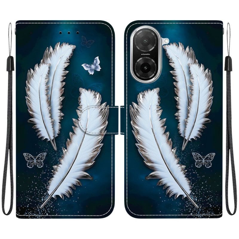 Housse Poco C71Plumes Blanches