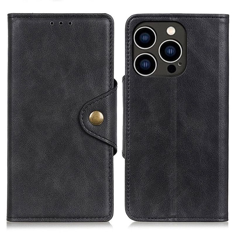 Housse iPhone 14 Pro Fermoir Bouton Magnétique