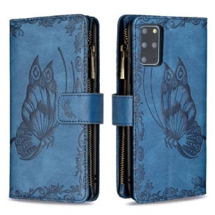 Housse Samsung Galaxy S20 Plus / S20 Plus 5G Papillon Poche Zippée