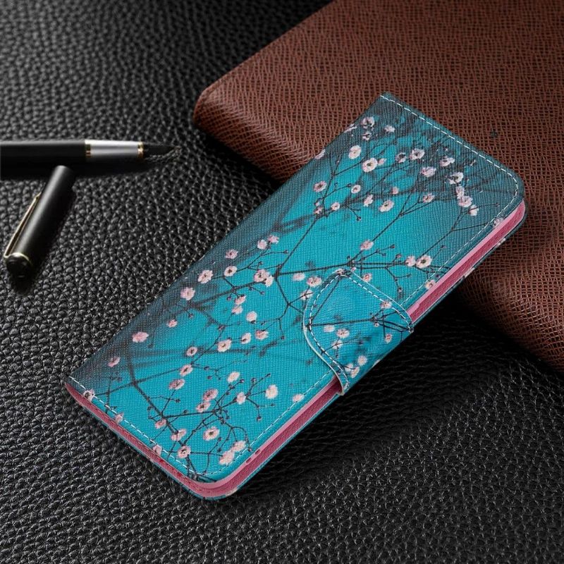 Housse Oppo A74 4G branches fleuries