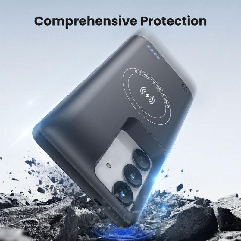 Coque Batterie Externe 10000mAh pour Samsung Galaxy S25 / S24 avec Fixation Magnétique