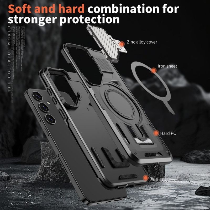 Coque Samsung Galaxy S25 5G Compatible MagSafe Support et Protecteur Objectif