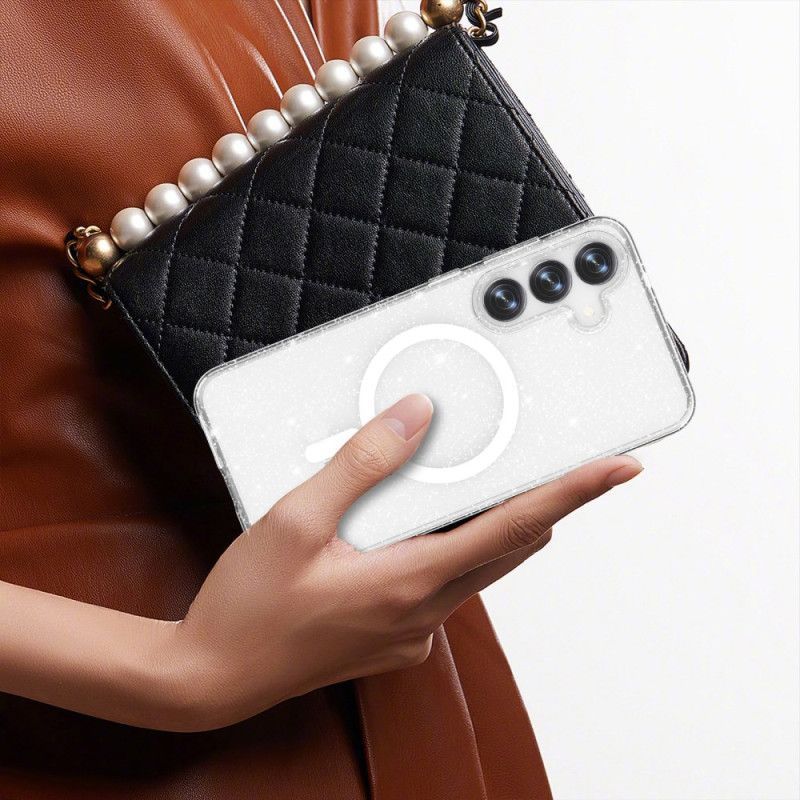 Coque Samsung Galaxy S25 5G Dos Pailleté Compatible MagSafe