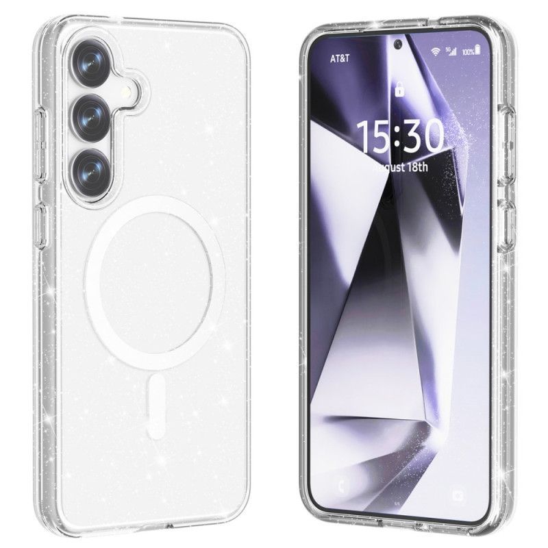 Coque Samsung Galaxy S25 5G Dos Pailleté Compatible MagSafe