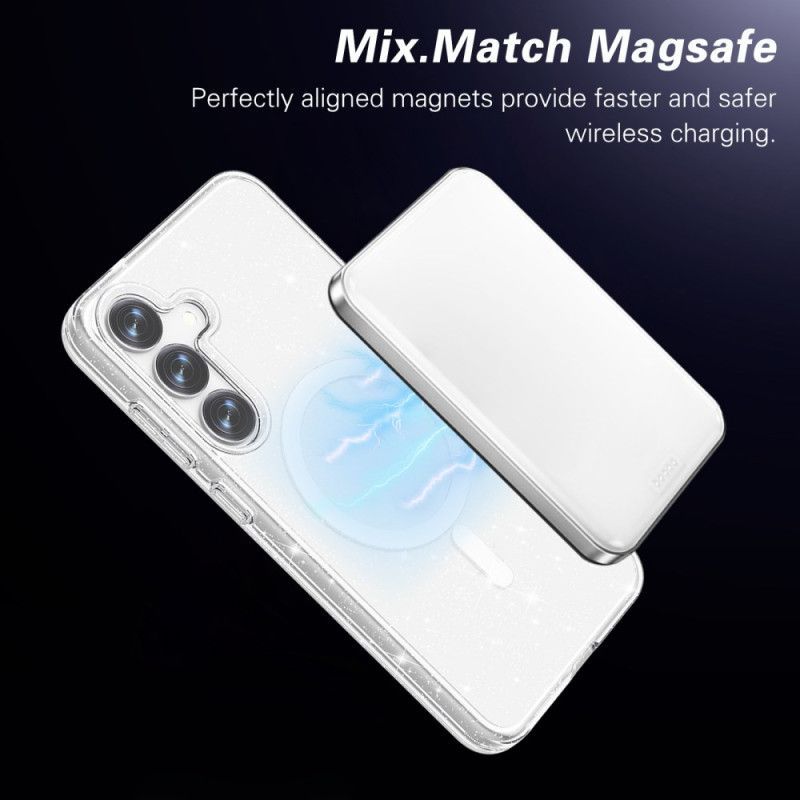 Coque Samsung Galaxy S25 5G Dos Pailleté Compatible MagSafe