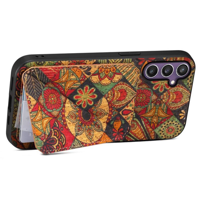 Coque Samsung Galaxy S25 5G Porte-Cartes et Support Florale