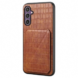 Coque Samsung Galaxy S25 5G Porte-Cartes Texture Crocodile