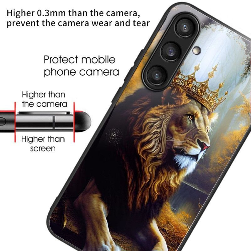 Coque Samsung Galaxy S25 5G Verre Trempé Couronne de Lion Dorée