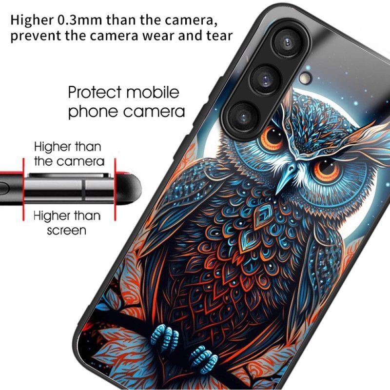 Coque Samsung Galaxy S25 5G Verre Trempé Hibou Coloré