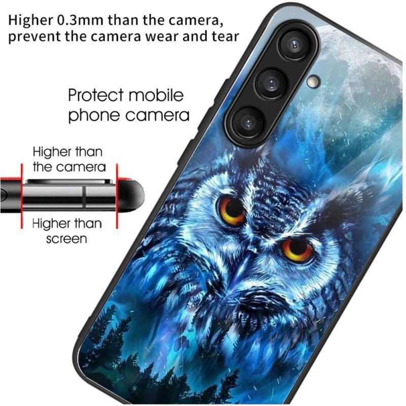 Coque Samsung Galaxy S25 5G Verre Trempé Hibou Lune