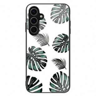 Coque Samsung Galaxy S25 5G Verre Trempé Motif Feuilles